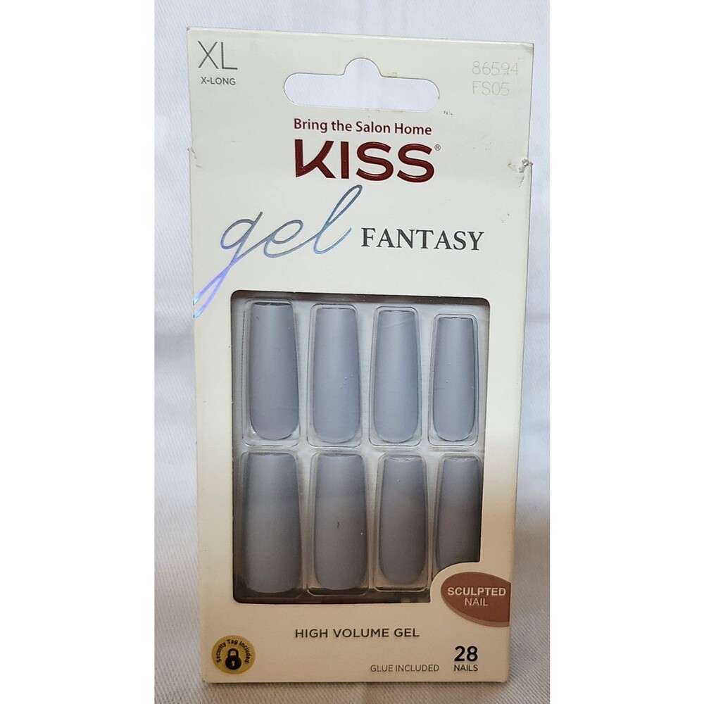 KISS Gel Fantasy Press On Nails ~ Matte Blue~  X-Long Length ~ #86594 FS05